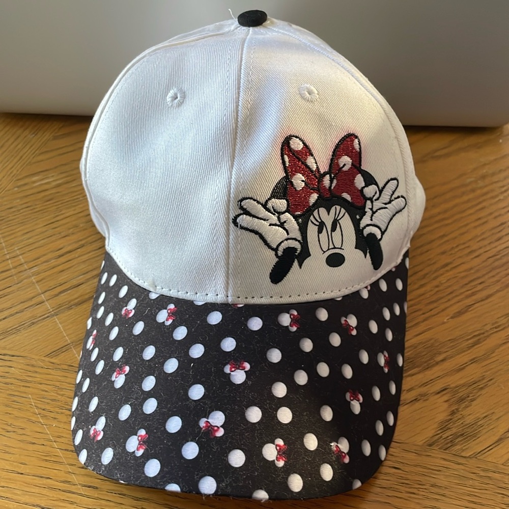 Disney Parks Minnie Mouse Ajustable Hat Embroidered Size Youth 54-58 Centimeters - Picture 1 of 8